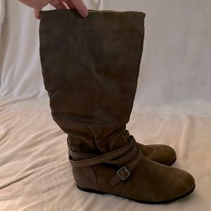 Brown Calf High Boots - Size 9